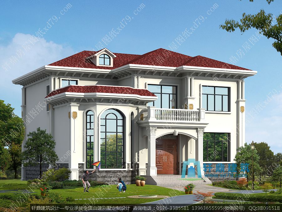 13x14經濟實用型二層農村小別墅設計圖,外觀看起來非常美觀