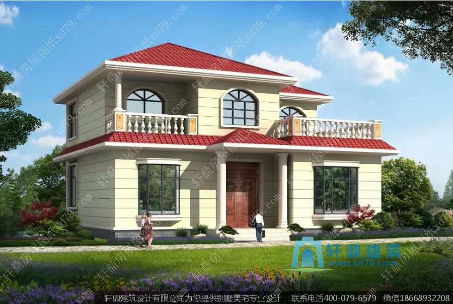 12x10米漂亮的二層樓房設計圖_2017年新款新戶型自建房