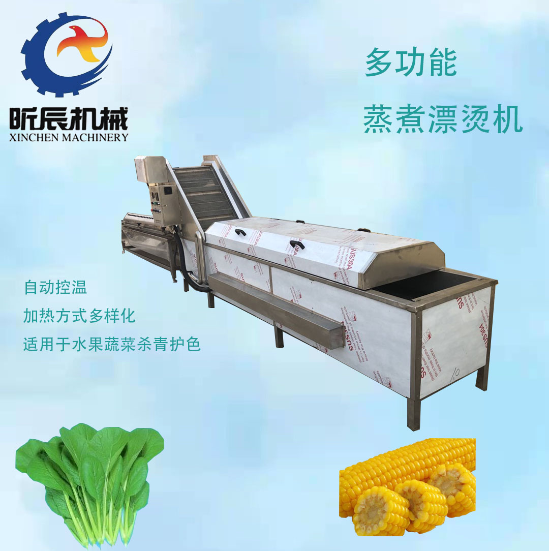 昕辰連續(xù)式果蔬漂燙機白蕓豆漂燙殺青機玉米漂燙設(shè)備