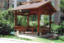 海南木涼亭制造|滄州泰昌環保設備制造LT0302防腐木廊架