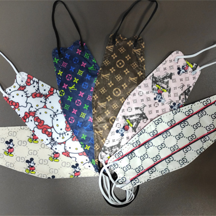 KF94印花布口罩棉  韓版魚型口罩  柳葉型  立體輕薄