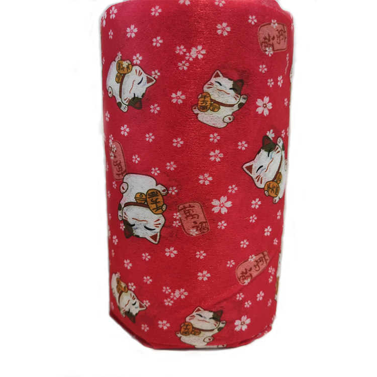 廠家批發 招財貓水刺布 款式顏色多樣 可定制