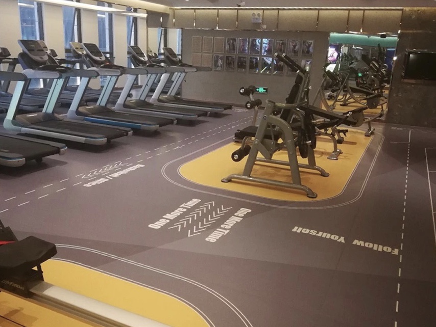 工廠360定制地板 健身房PVC塑膠地板廠 塑膠地膠