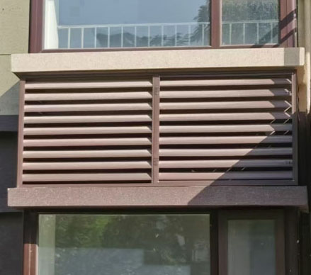 外墻遮雨遮陽單層百葉格柵生產廠家，空調防護罩